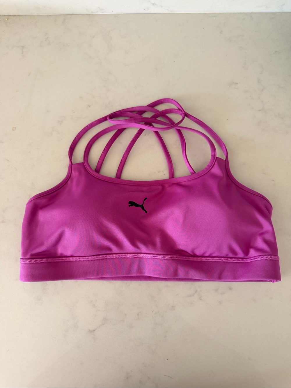 PUMA Strappy Back Sports Bra Magenta Pink Style 526222-89